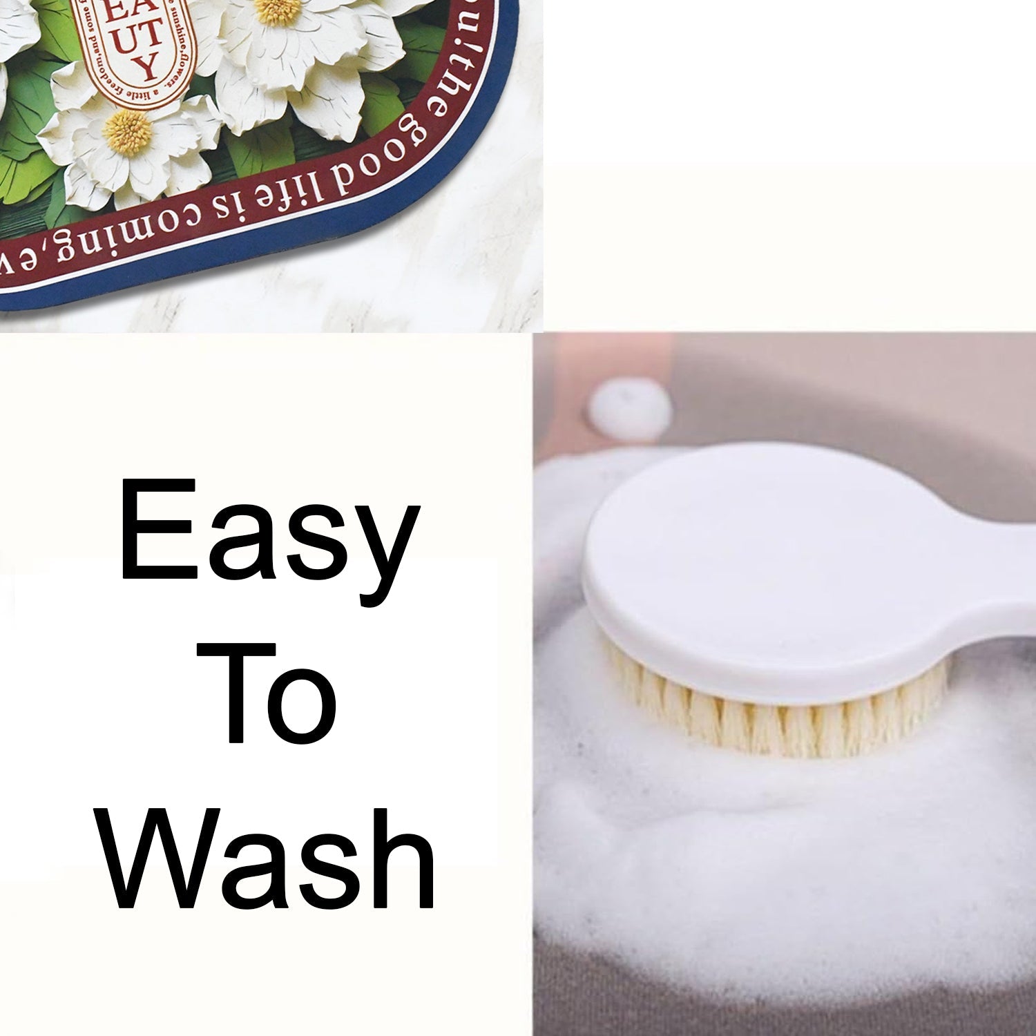 Soft and absorbent mat with cute flower design for bathroom Soft and absorbent mat with cute flower design for bathroom